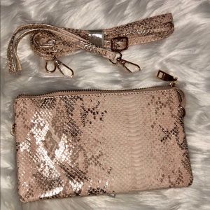 Peach Python crossbody/clutch